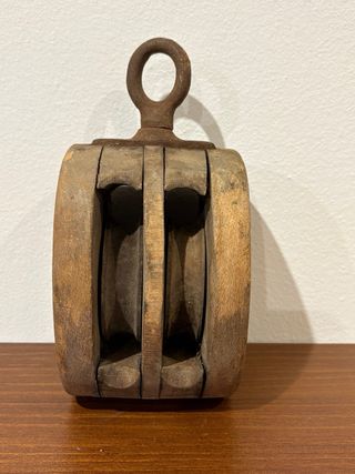 Antiguo Motón - Doble Polea Naval / Rústica