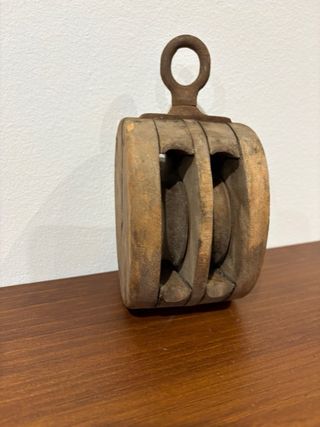 Antiguo Motón - Doble Polea Naval / Rústica