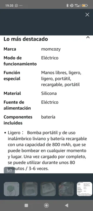Sacaleches Eléctrico Momcozy Verde
