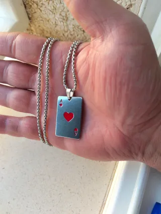 Colgante Carta Poker As Corazones