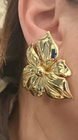Pendientes Flor Oro 18k