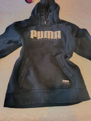 Sudadera Puma Negra con capucha y poco uso