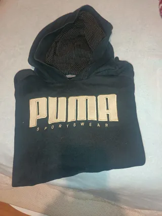 Sudadera Puma Negra con capucha y poco uso