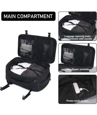 Mochila Viaje ECOHUB Cabina 40x20x25 Negra