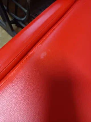 Poltrona relax manuale in ecopelle rossa