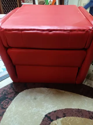 Poltrona relax manuale in ecopelle rossa