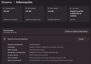 HP ProDesk 400 G5 i3-8100