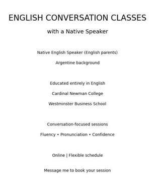 Clases particulares de Ingles (Nivel Conversacion)