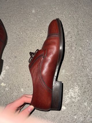 Scarpe uomo pelle marrone/rossa taglia 42.5