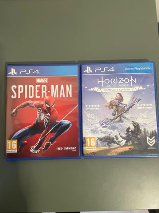 Cajas PS4 Spider-Man y Horizon Zero Dawn
