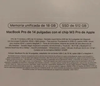 MacBook Pro 14" Chip M3 Pro 18/512