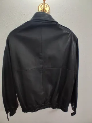 Cazadora Piel Negra Hombre