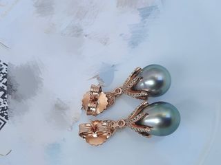 Pendientes Perla Tahitiana 10-10.5mm Plata 925