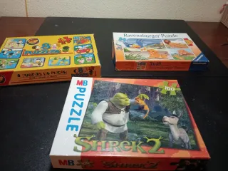 Lote 3 Puzzles Infantiles: Shrek, Disney, Ravensbu