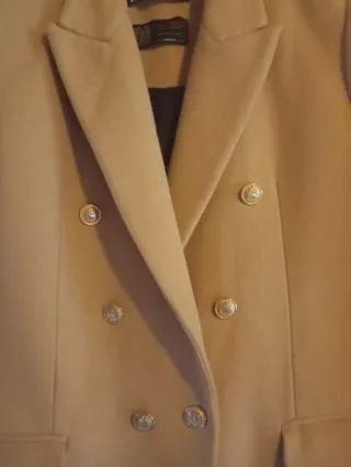 Abrigo Zara Lana Manteco Beige