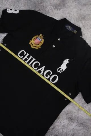 Polo Ralph Lauren Negro Chicago y Big Pony Blanco
