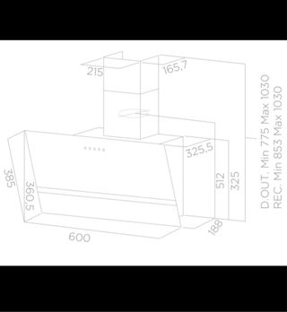 Campana extractora negra cristal TURBOAIR 190€