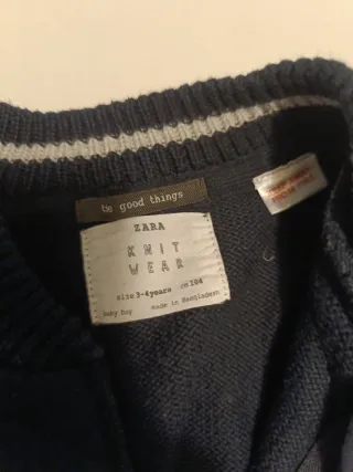 Jersey Zara niño cremallera 3-4 años