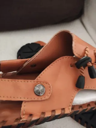 Sandalias Hombre Cuero Marrón Talla 44