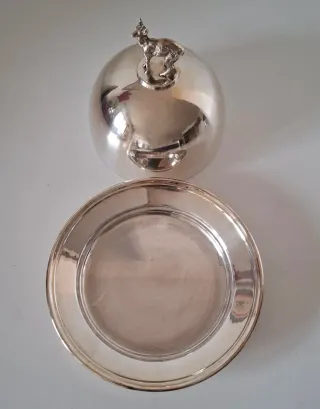 ANTIGUA MANTEQUILLERA DE ALPACA