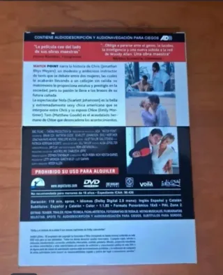 Woody Allen Sombras y Niebla. Match Point en DVD