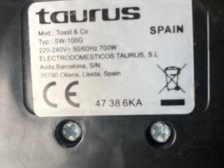 Sandwichera Taurus Toast & Go