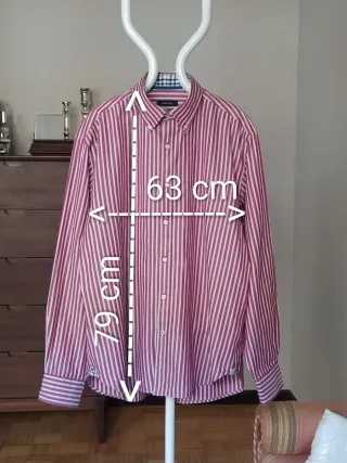 Camisa rayas rojas y blancas Cortefiel talla XL