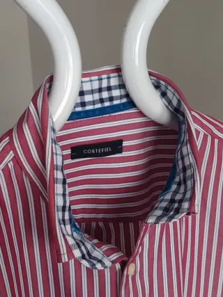 Camisa rayas rojas y blancas Cortefiel talla XL