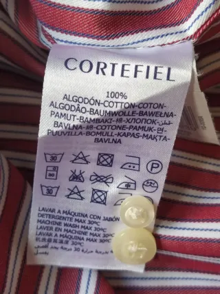 Camisa rayas rojas y blancas Cortefiel talla XL