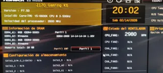 Placa Base ASRock Z170 Gaming K6+; Intel i5 6660K