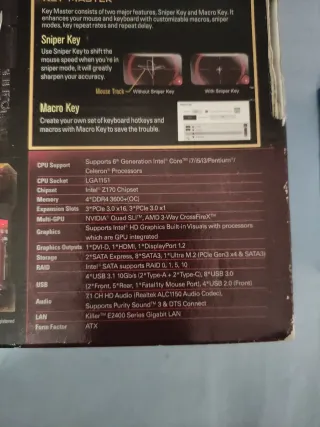 Placa Base ASRock Z170 Gaming K6+; Intel i5 6660K