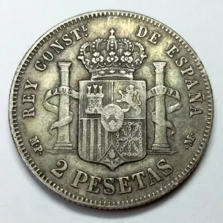 BAY2 0. Escasa Plata. España. 2 pesetas 1889 *1889