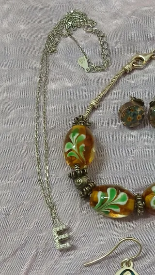 Lote Joyería Plata Ley y Murano Vintage