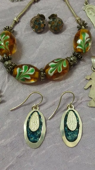 Lote Joyería Plata Ley y Murano Vintage