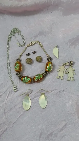 Lote Joyería Plata Ley y Murano Vintage