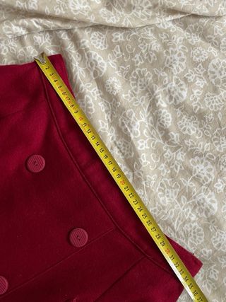 Gonna lana rossa bottoni tasche S