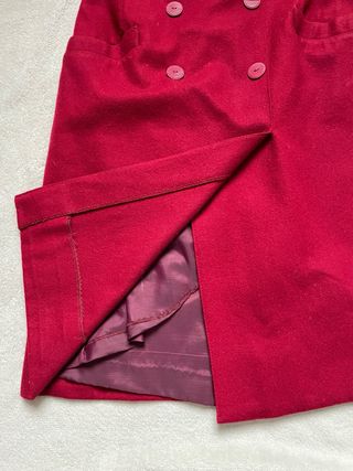 Gonna lana rossa bottoni tasche S