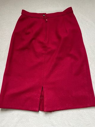 Gonna lana rossa bottoni tasche S