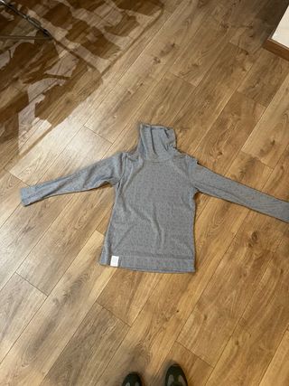 Camiseta reversible cuello alto gris mujer nieve