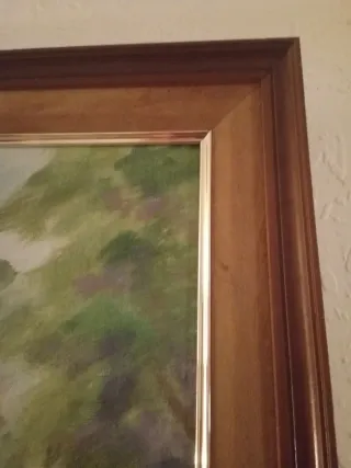 Cuadro al óleo de árbol enmarcado