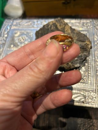 Anillo plata con baño en plata rosa y oro