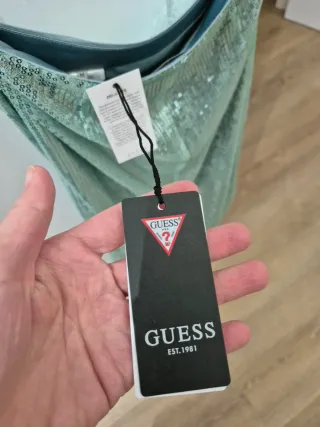 Falda Guess lentejuelas verde Talla M