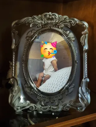 Marco antiguo cristal tallado