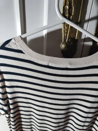 Camiseta Rayas Beige y Negra