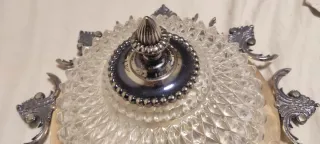 Plafón Techo Vintage Cristal y Metal 36cm