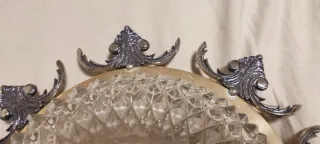 Plafón Techo Vintage Cristal y Metal 36cm