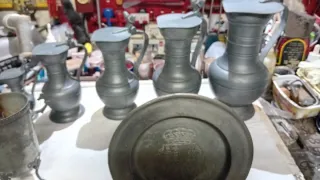 Set 5 Brocche Peltro con porta ghiaccio