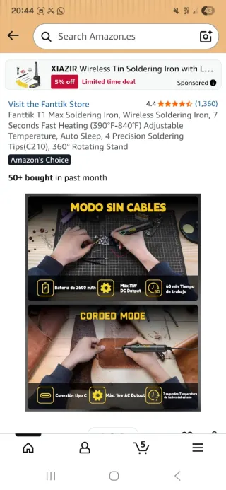 Soldador Fanttik T1 con Soporte y Accesorios