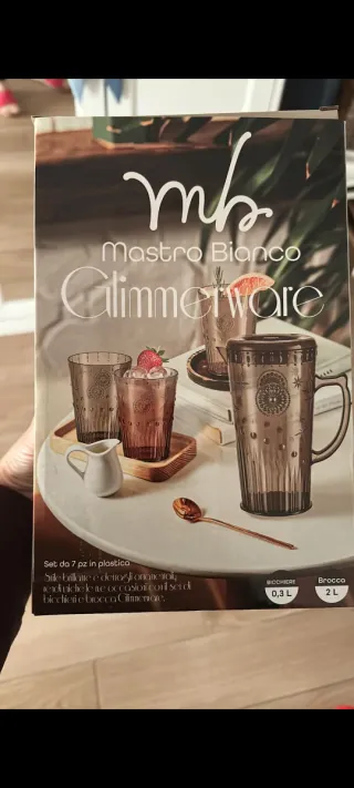 Brocca con 2 Bicchieri Mastro Bianco