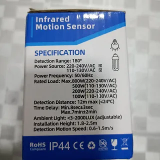 Sensor de Movimento Infravermelho, novo